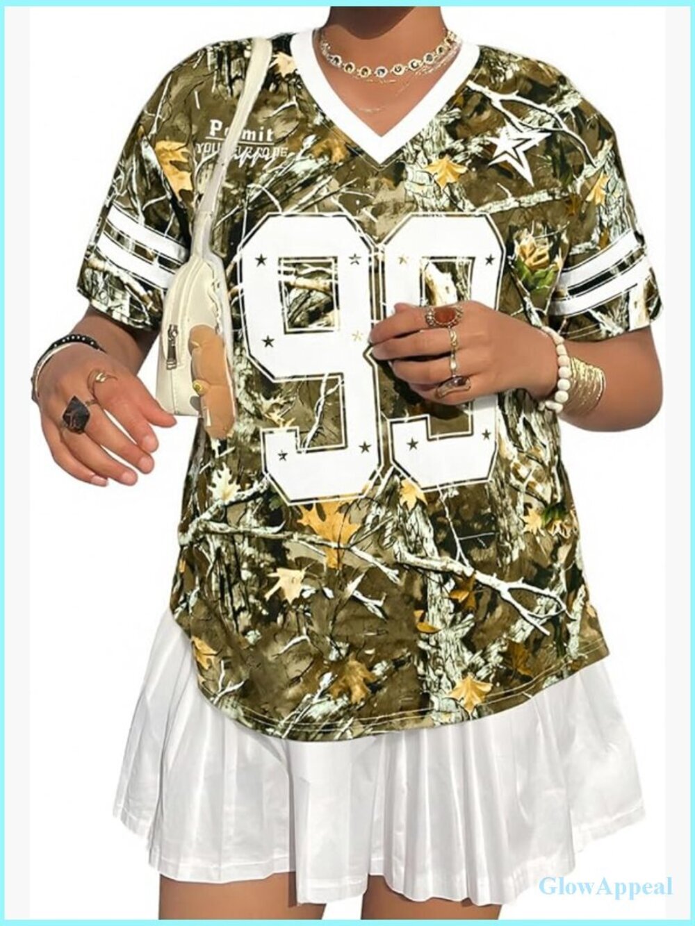Oversized Y2K Graphic Tee V-Neck Short Sleeve Jersey Streetwear Top